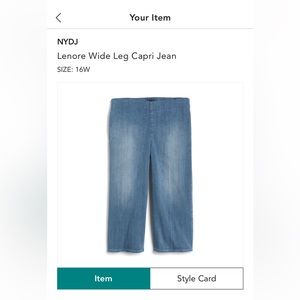 NYDJ Lenore wide leg capri jean